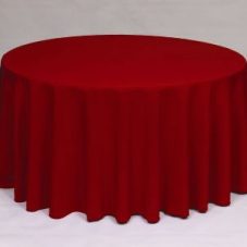 Red Poly solid linen rental