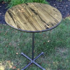round Edison pedestal table